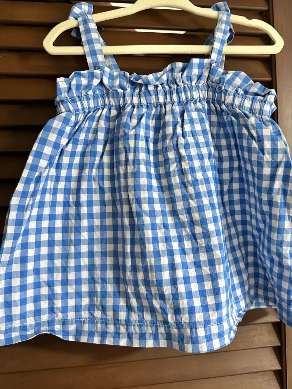 Baby GAP Blue and White Gingham Smocked Tank Top